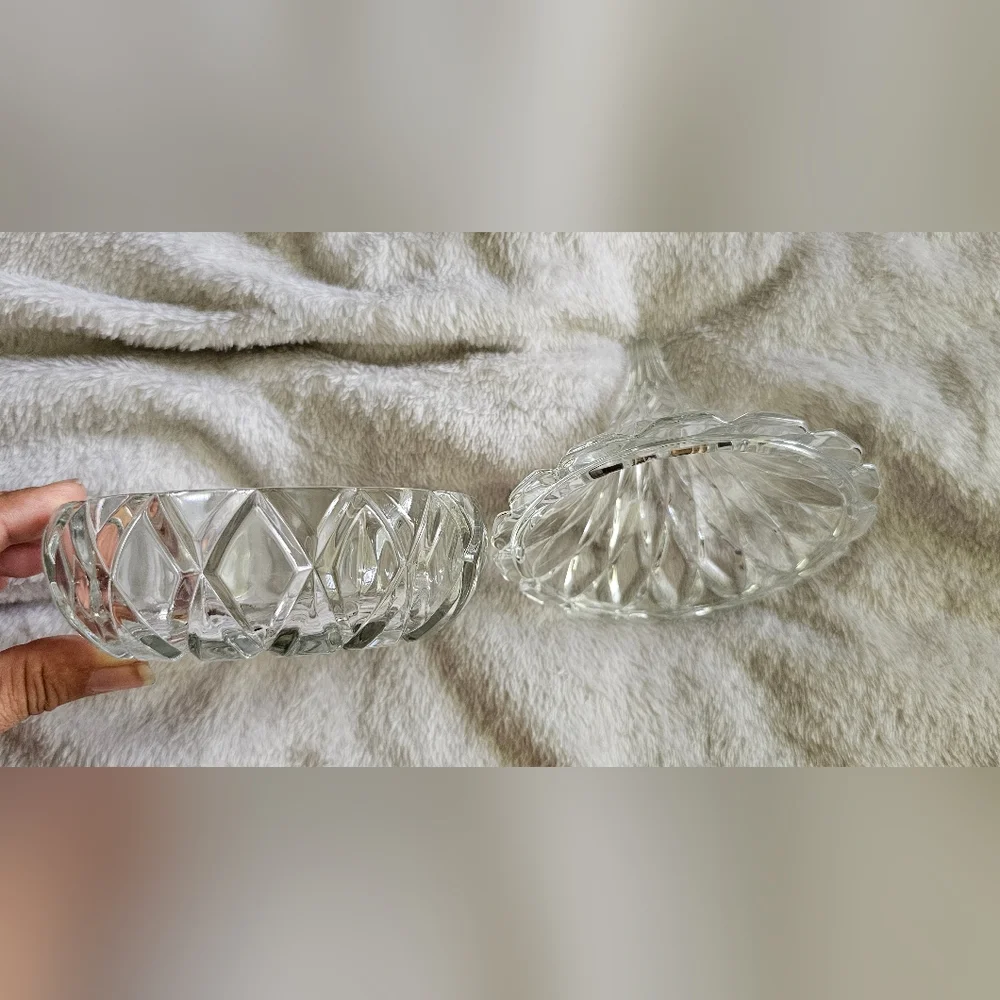 Vintage Crystal Hershey's Kiss Covered Candy Dish